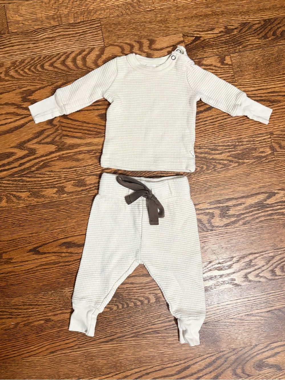 Nui Cream Waffle Knit Baby Matching Set